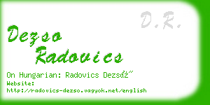 dezso radovics business card